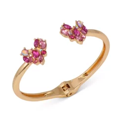 New 🌟 INC International Concepts Gold-Tone Mixed Stone Heart Cuff Bracelet, Created For Macy's Multi 👍 -International Concepts Sales unnamed file 843