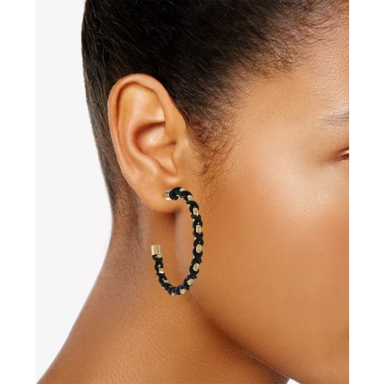 Best deal โ๏ธ INC International Concepts Gold-Tone Cord-Wrapped C-Hoop Earrings, Created For Macy's Black ๐ฅ 5 Best deal โ๏ธ INC International Concepts Gold-Tone Cord-Wrapped C-Hoop Earrings, Created For Macy's Black ๐ฅ - Image 3