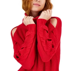 Budget 🔥 INC International Concepts 👩 Women's Embellished Ribbed Sweater, Created For Macy's Deep Black 🔔