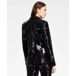 Brand new 🎁 INC International Concepts 👩 Women's Sequin Blazer, Created For Macy's Deep Black 😍 -International Concepts Sales unnamed file 954