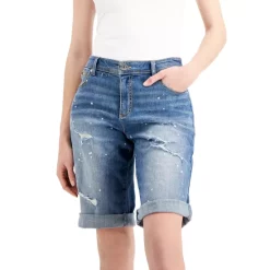 New 🎉 INC International Concepts Curvy Mid Rise Ripped Bermuda Shorts, Created For Macy's Medium Indigo 🎉 -International Concepts Sales unnamed file 964