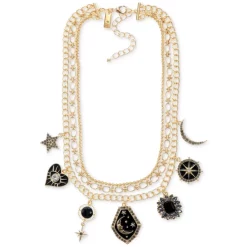 Hot Sale 💯 INC International Concepts Gold-Tone Mixed Stone Color Evil Eye Heart Layered Charm Necklace, 16 + 3 Extender, Created For Macy's Grey ✔️ -International Concepts Sales unnamed file 990